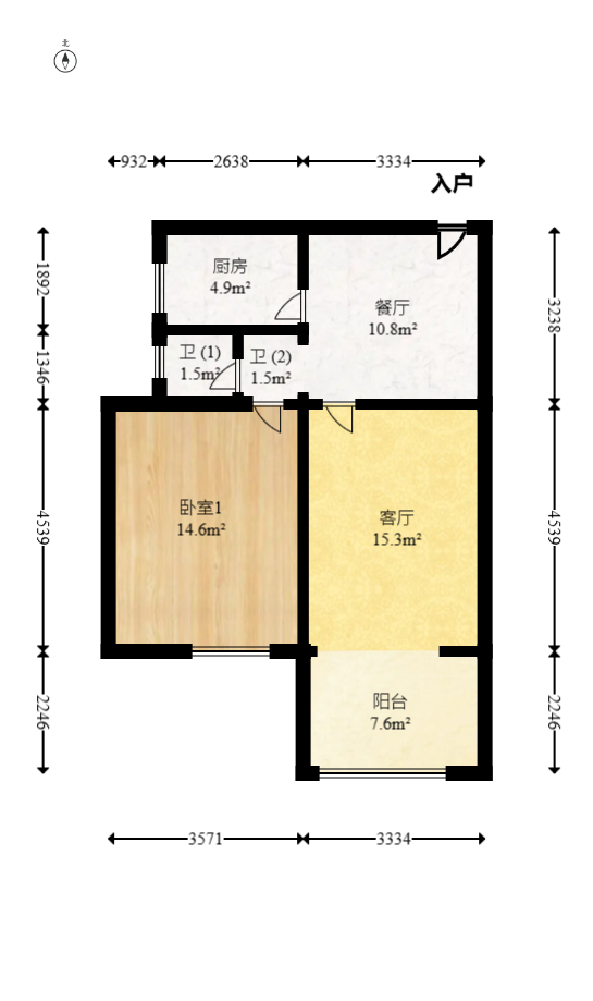 红花坡社区  2室1厅1卫   35.80万室内图1