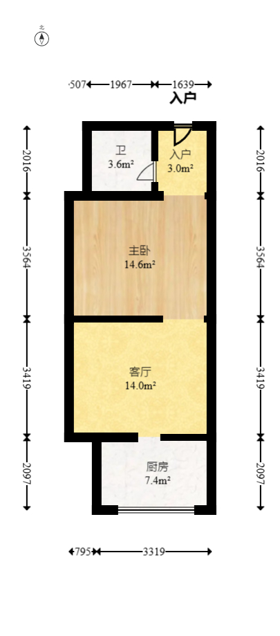 山水湾  1室1厅1卫    27.5万 山水湾  1室1厅1卫    27.5万户型图