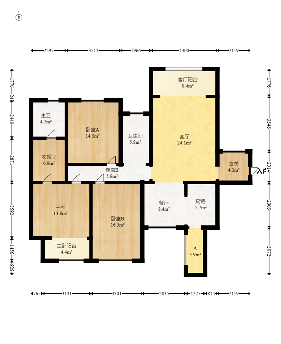 中建芙蓉嘉苑  3室2厅2卫   123.00万室内图1