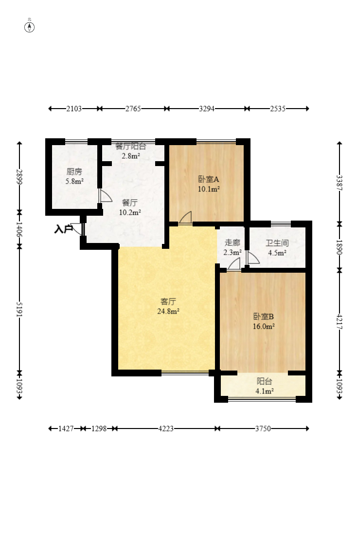 天和家园 2室2厅1卫 62.8万 天和家园 2室2厅1卫 62.8万户型图