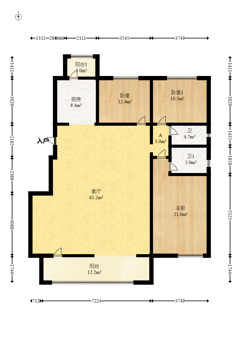 保利金香槟 4室2厅2卫 130.0万 保利金香槟 4室2厅2卫 130.0万户型图