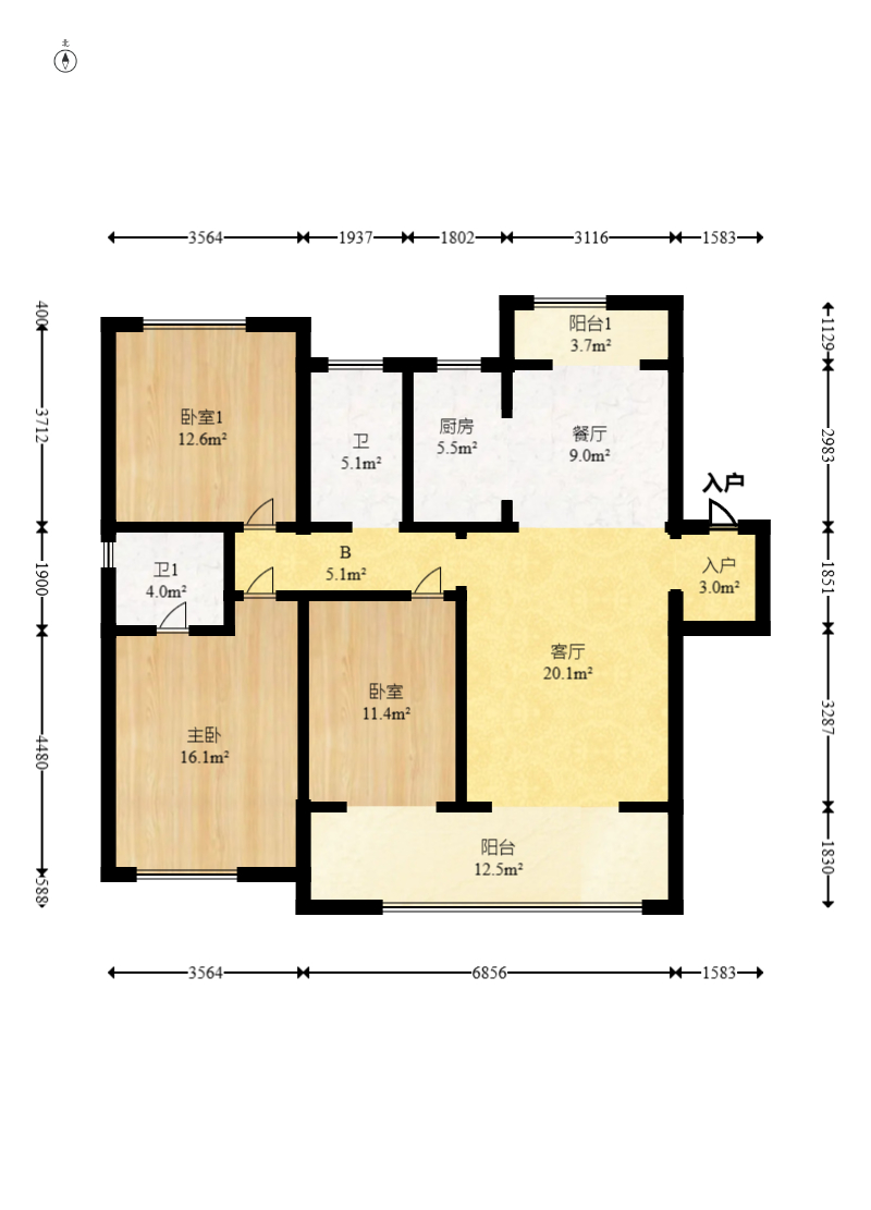 荣盛锦绣学府 3室2厅2卫 100.0万 荣盛锦绣学府 3室2厅2卫 100.0万户型图