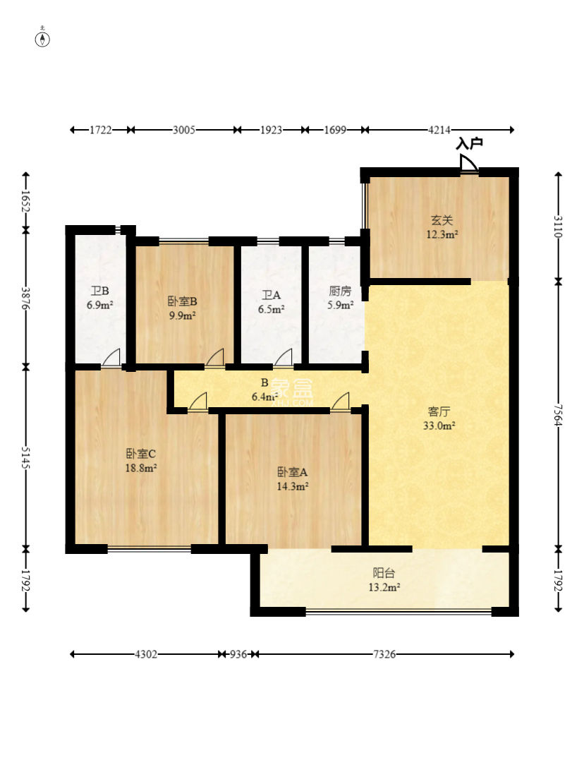 城发恒伟东风映1897  4室2厅2卫    185.0万