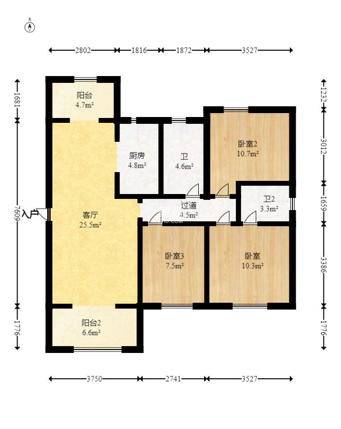 金鹰玖珑山  3室2厅2卫   70.00万