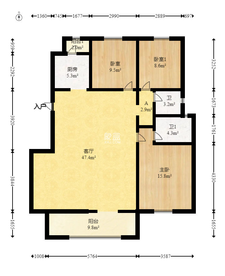 保利金香槟  4室2厅2卫   120.00万