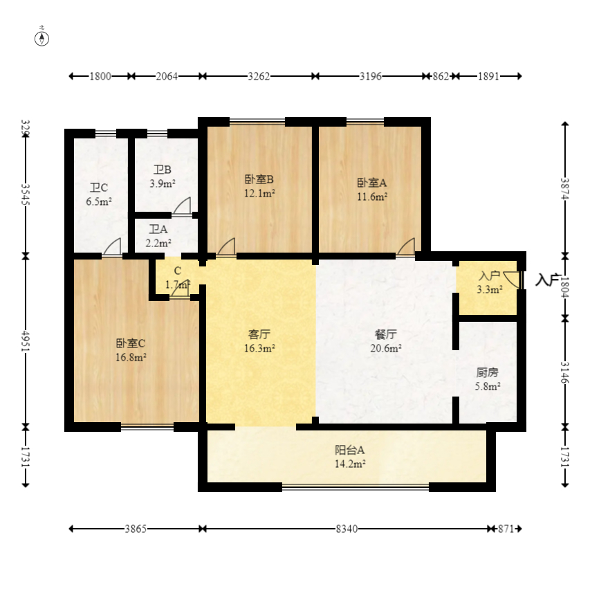 长房星城天地  4室2厅2卫    178.8万 长房星城天地  4室2厅2卫    178.8万户型图