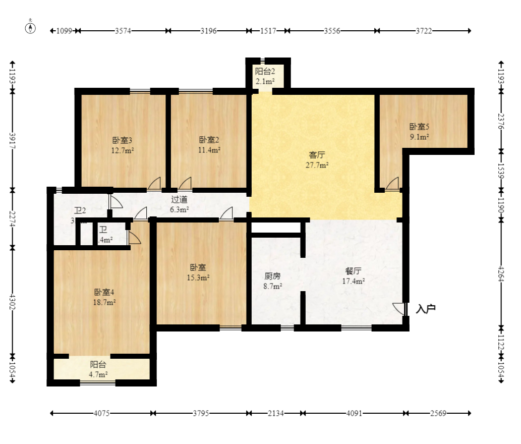 丽都桃源(金峰北院二期)  4室3厅1卫    99.8万 丽都桃源(金峰北院二期)  4室3厅1卫    99.8万户型图