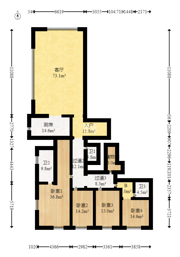 万科紫台  4室2厅3卫   372.00万