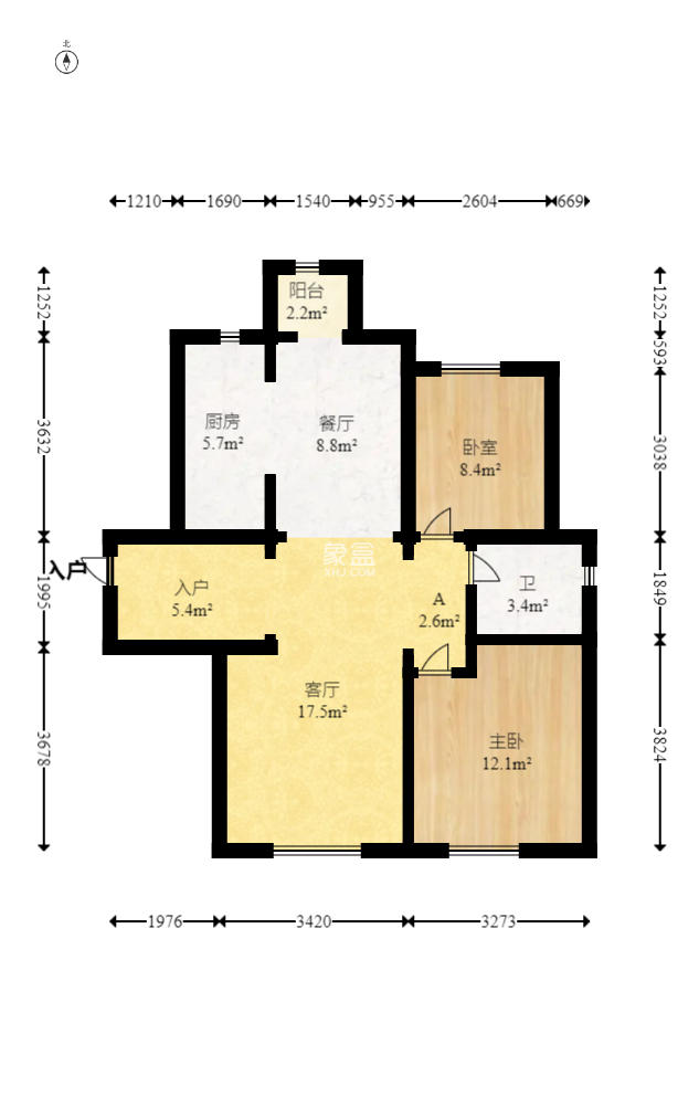荣盛花语城 3室2厅1卫 58.80万 荣盛花语城 3室2厅1卫 58.80万户型图
