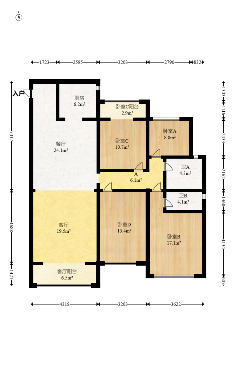 金茂建发泊悦  4室2厅2卫   218.00万室内图1