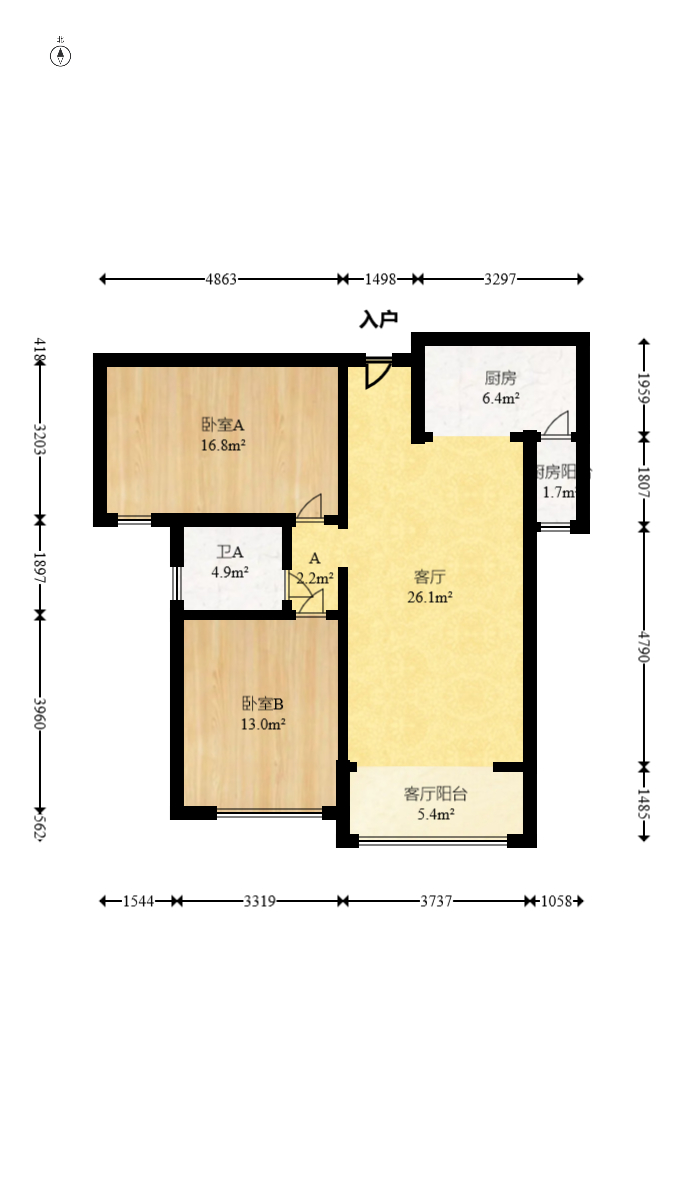 钰龙天下二期(钰龙佳园)  2室2厅1卫    185.0万 钰龙天下二期(钰龙佳园)  2室2厅1卫    185.0万户型图