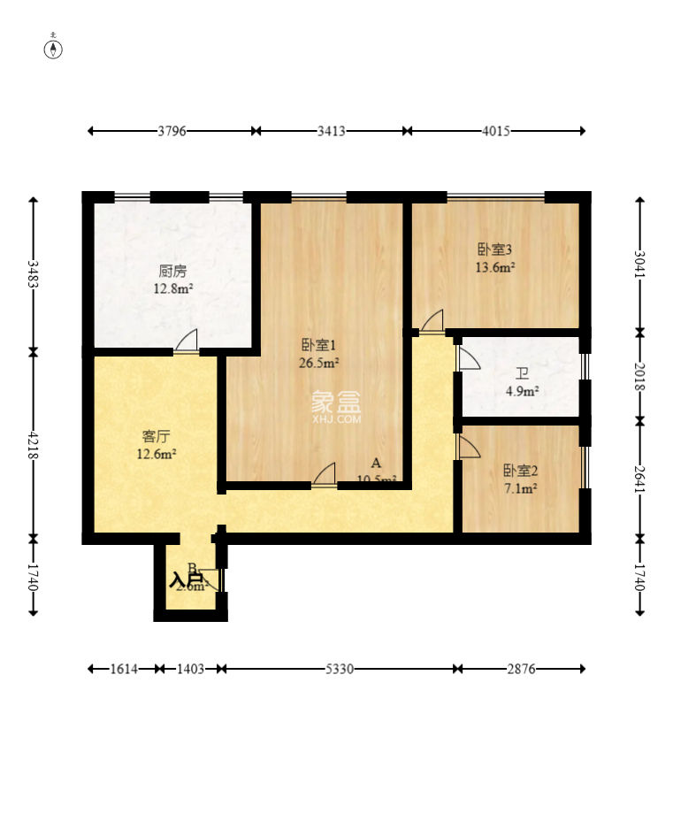 和庄  3室1厅1卫   65.00万