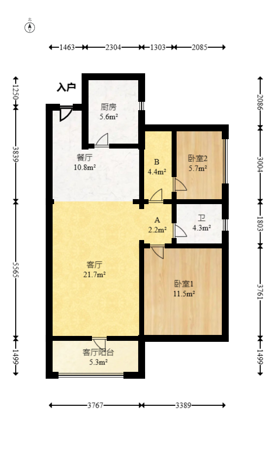 中建钰和城 2室2厅1卫 98.0万 中建钰和城 2室2厅1卫 98.0万户型图