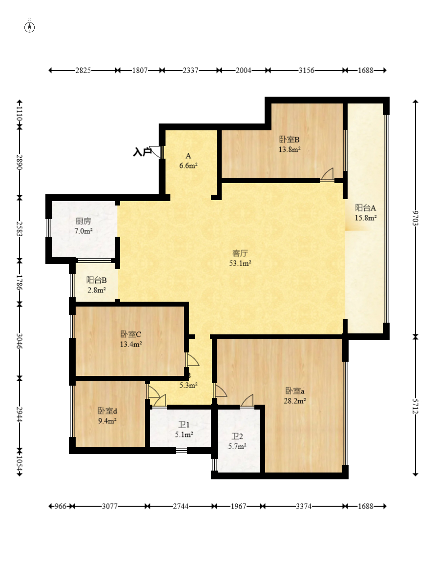 建发玖洲和玺 4室2厅2卫 220.0万 建发玖洲和玺 4室2厅2卫 220.0万户型图