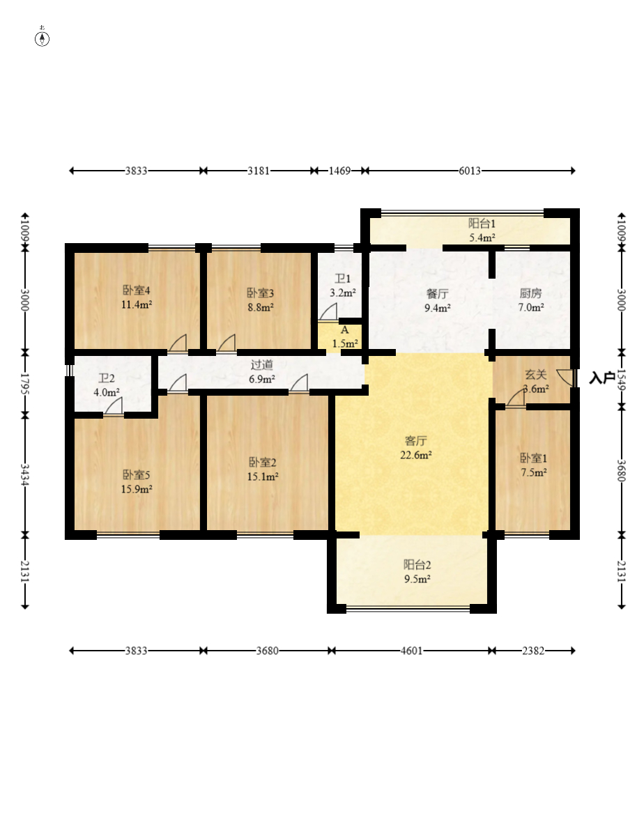 万润滨江天著  4室2厅2卫    185.0万 万润滨江天著  4室2厅2卫    185.0万户型图