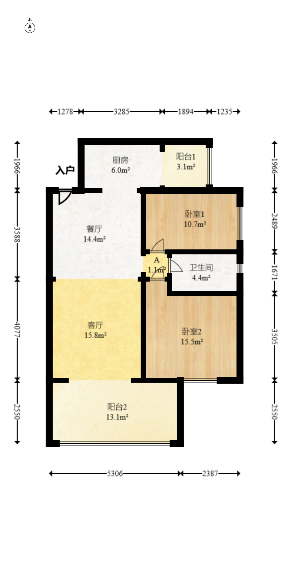 时代倾城四期  1室0厅0卫   80.00万室内图1