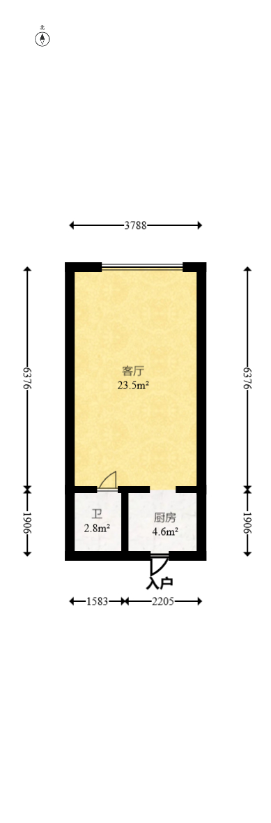 润和彩虹荟  2室2厅1卫   40.00万室内图1