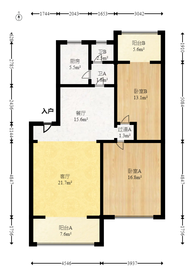 景环小区  5室2厅2卫   52.00万室内图1