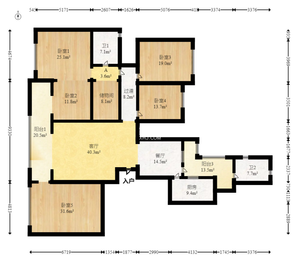 中建江山壹号  4室2厅2卫    550.0万