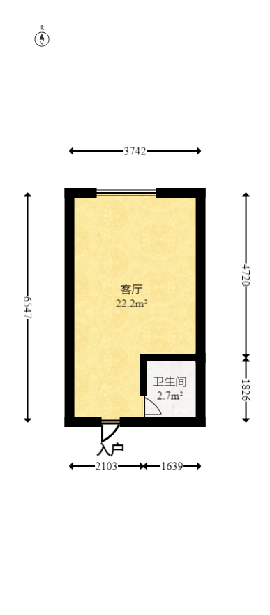 金房奥斯卡  1室1厅1卫   15.30万室内图1