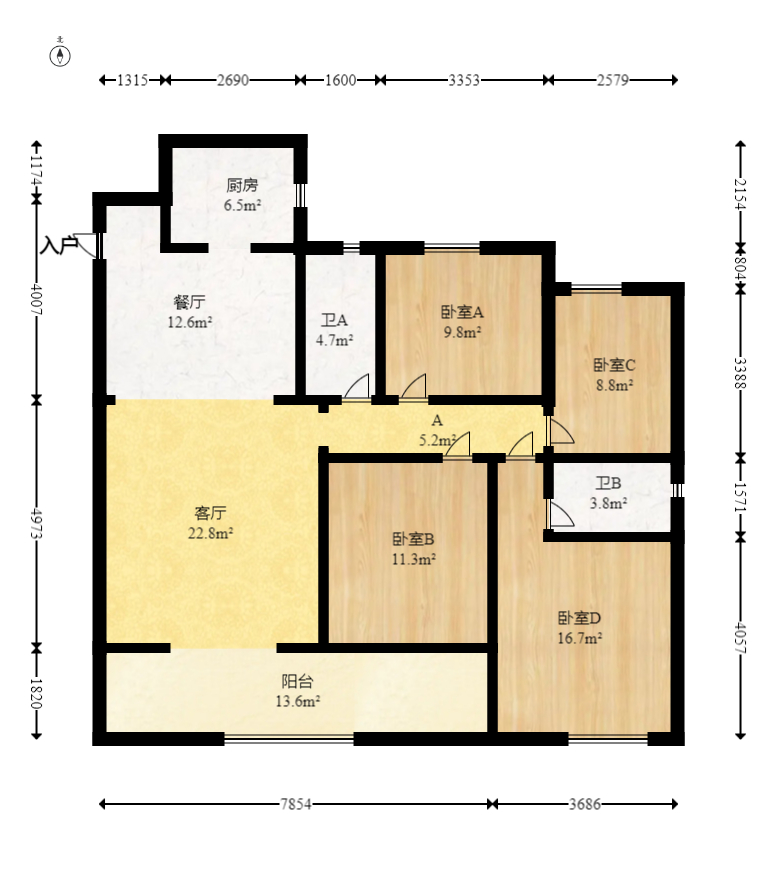 金地都会风華  4室2厅2卫    168.0万 金地都会风華  4室2厅2卫    168.0万户型图
