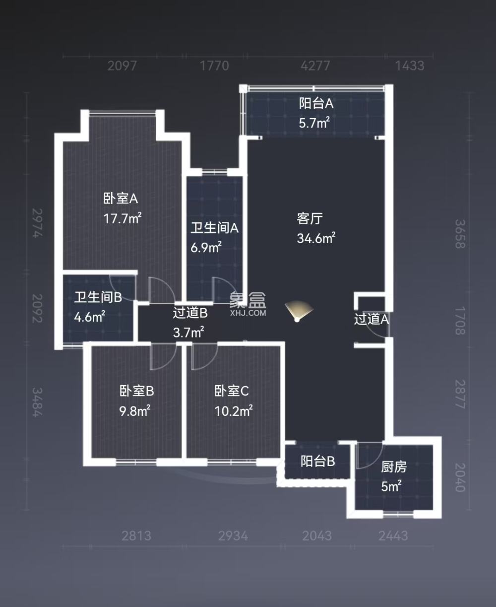 山河锦园  3室2厅2卫   50.00万