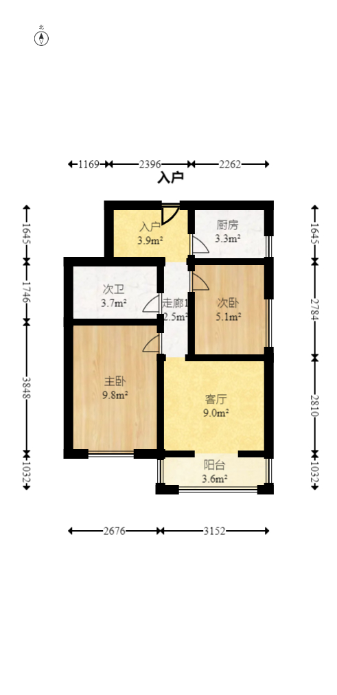 水岸星城B小区  1室1厅1卫   63.00万室内图1