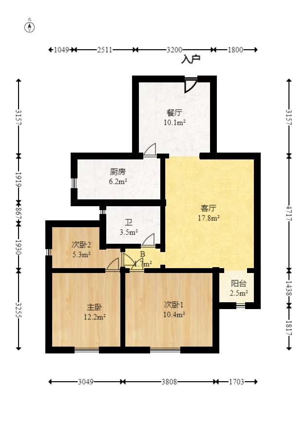 爱琴海岸 3室2厅1卫 52.0万 爱琴海岸 3室2厅1卫 52.0万户型图