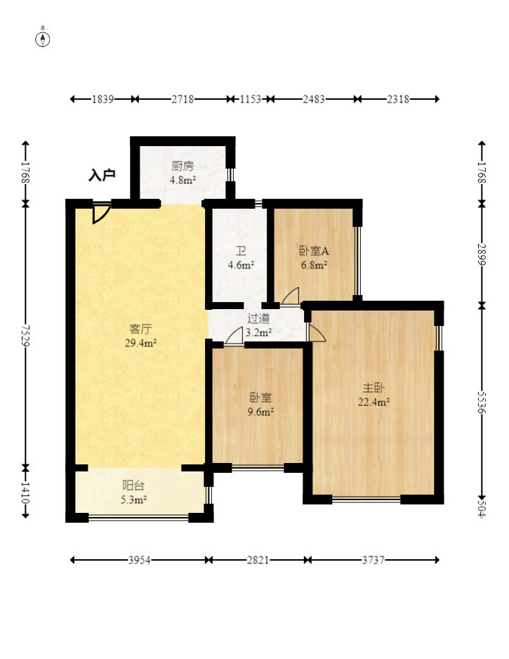 方略城市广场  3室2厅1卫   82.80万室内图1