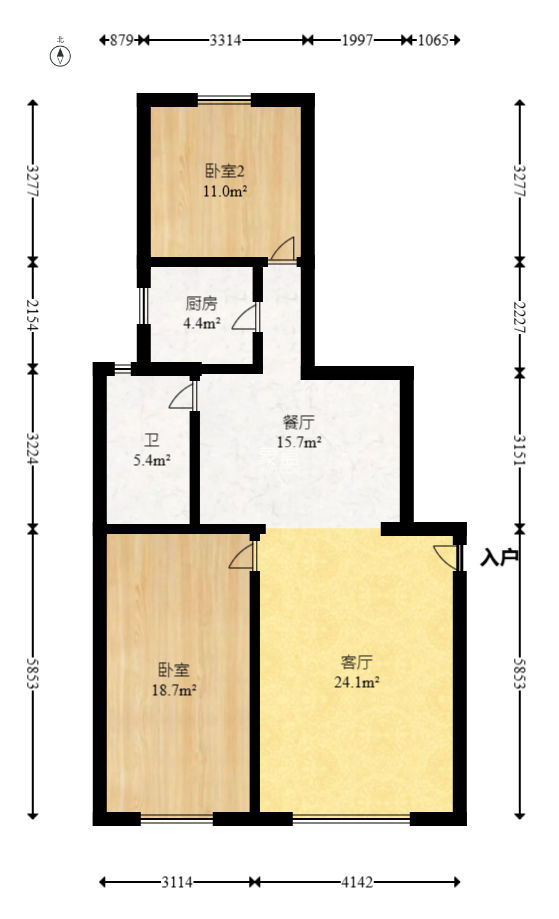 湘华公寓  2室2厅1卫   50.00万