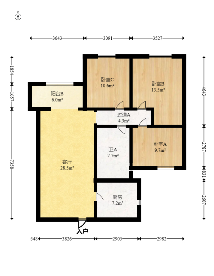 中建嘉和城凤凰台(中建瑞兴家园)  3室2厅1卫    89.0万 中建嘉和城凤凰台(中建瑞兴家园)  3室2厅1卫    89.0万户型图