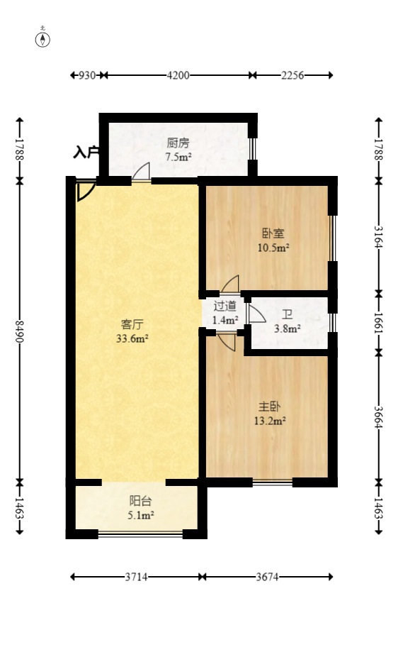 时代星城 2室2厅1卫 54.0万 时代星城 2室2厅1卫 54.0万户型图