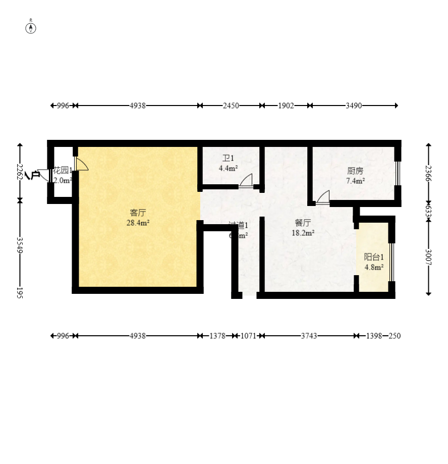 山与墅 4室2厅2卫 260.0万 山与墅 4室2厅2卫 260.0万户型图