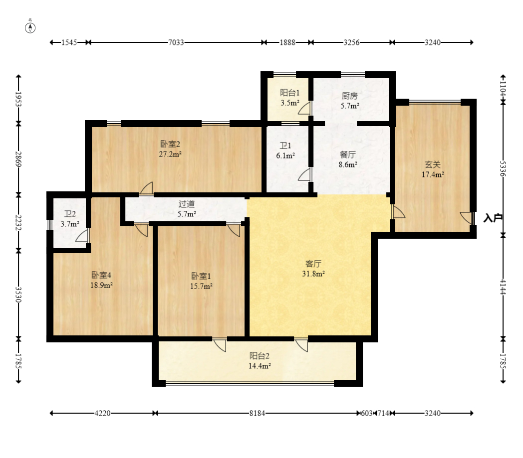 玛丽的花园(金色阳光家园)  4室2厅2卫    148.0万 玛丽的花园(金色阳光家园)  4室2厅2卫    148.0万户型图
