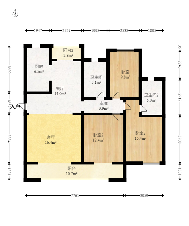 君合新城玺樾  3室2厅2卫    85.0万 君合新城玺樾  3室2厅2卫    85.0万户型图