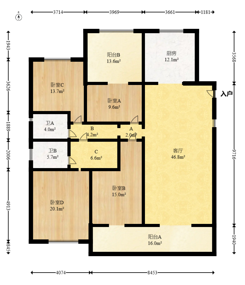 城发恒伟东风映1897 4室2厅2卫 285.0万 城发恒伟东风映1897 4室2厅2卫 285.0万户型图