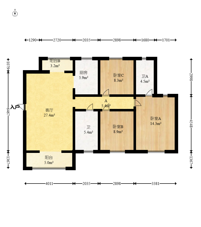 振业城四期  3室2厅2卫    153.0万 振业城四期  3室2厅2卫    153.0万户型图