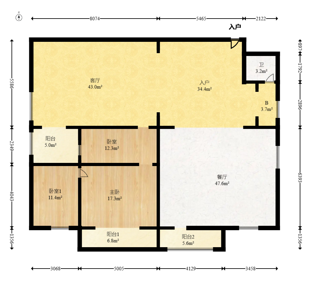 顺天城 6室2厅1卫 150.0万 顺天城 6室2厅1卫 150.0万户型图