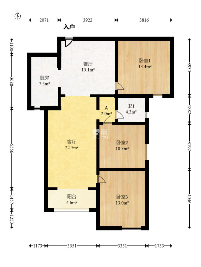 顺舟旺城  3室1厅1卫    64.0万