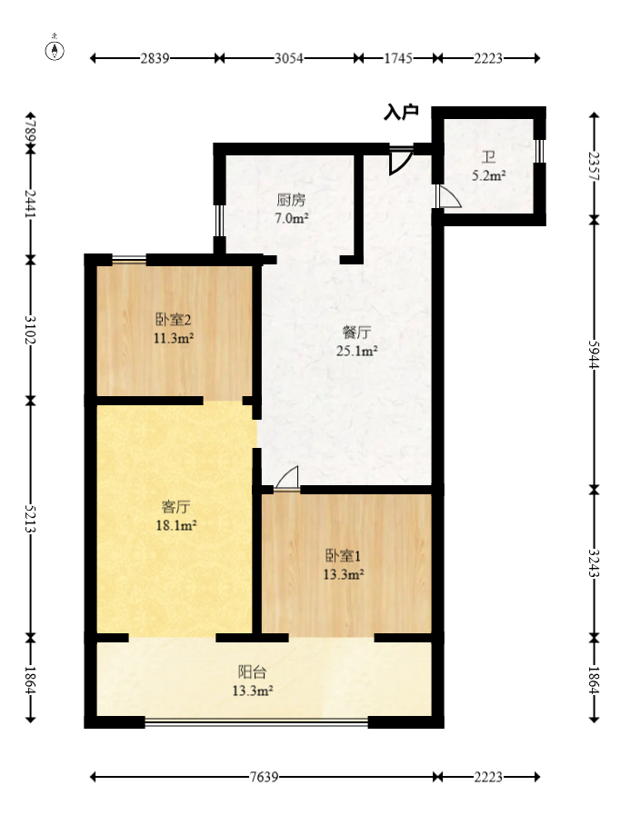 越秀湘江星汇城二期 3室2厅2卫 120.0万 越秀湘江星汇城二期 3室2厅2卫 120.0万户型图