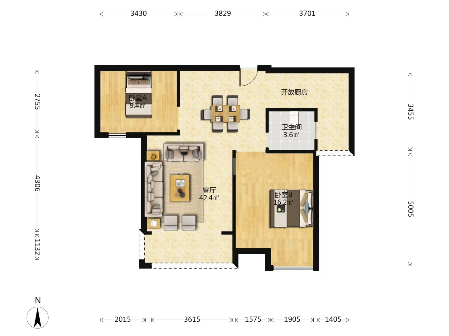 学府华庭 2室1厅1卫 32.0万 学府华庭 2室1厅1卫 32.0万室内图