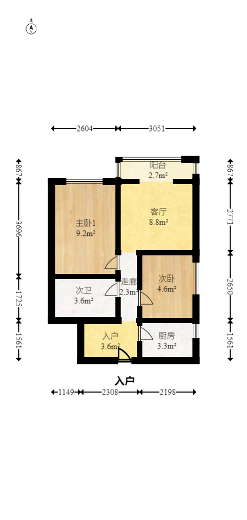 水岸星城B小区  3室2厅2卫   150.00万室内图1