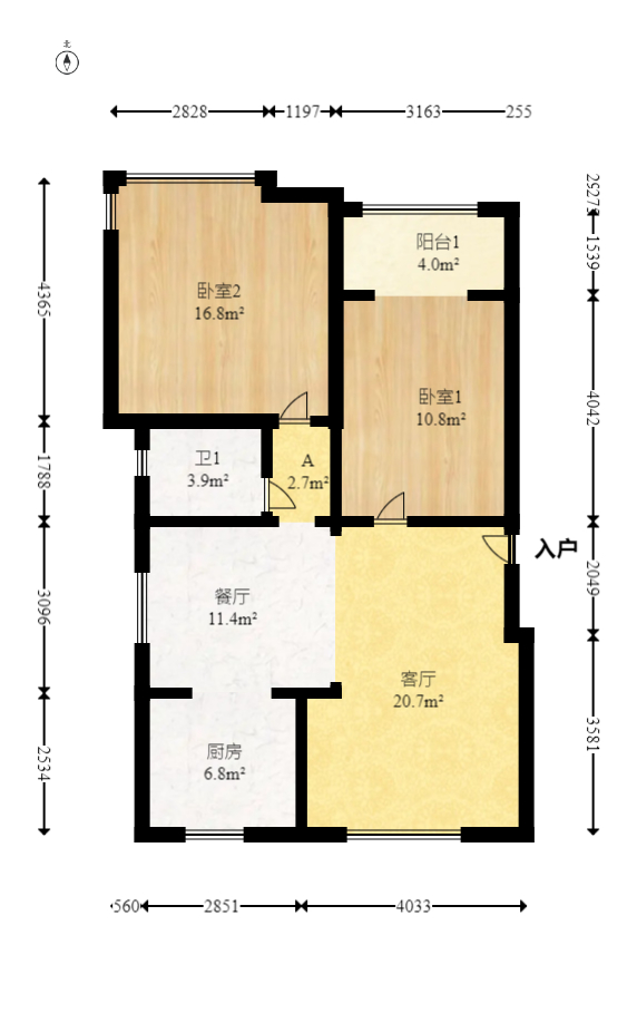 福乐康城  2室2厅1卫   78.00万室内图1