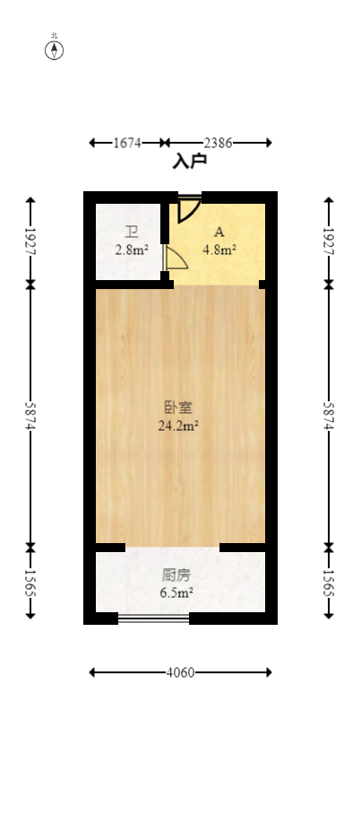 东友星座  1室1厅1卫    33.8万 东友星座  1室1厅1卫    33.8万户型图