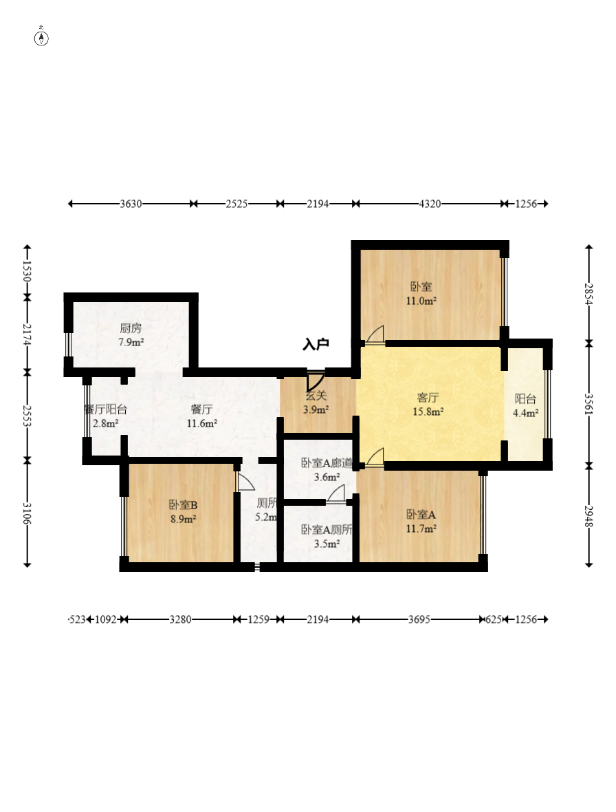 建发电建江山悦  3室2厅2卫   130.00万室内图1