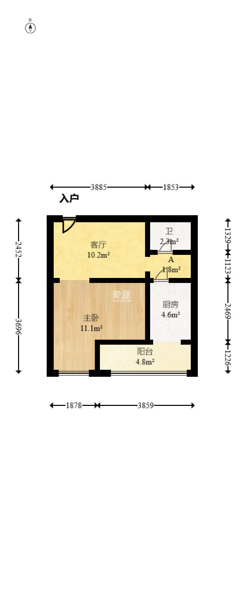 上东印象  1室1厅1卫   30.00万