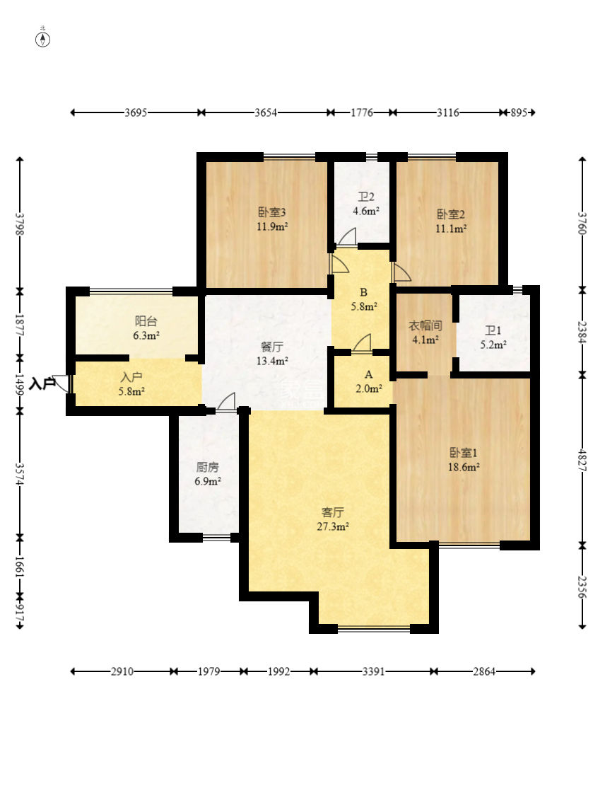 华菱蓝调国际（华菱.香墅美地）  3室2厅2卫    98.0万