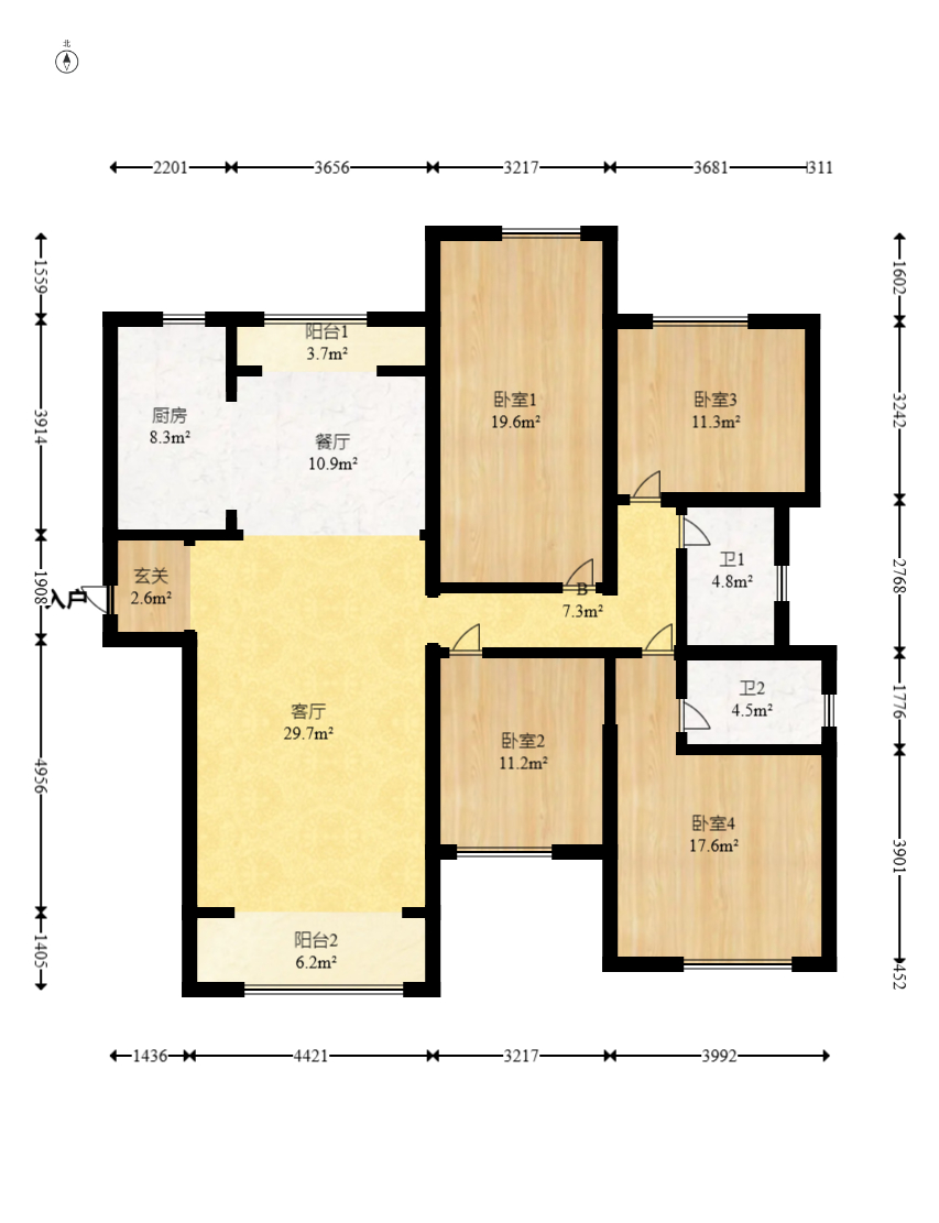 时代建发和著 4室2厅2卫 240.0万 时代建发和著 4室2厅2卫 240.0万户型图