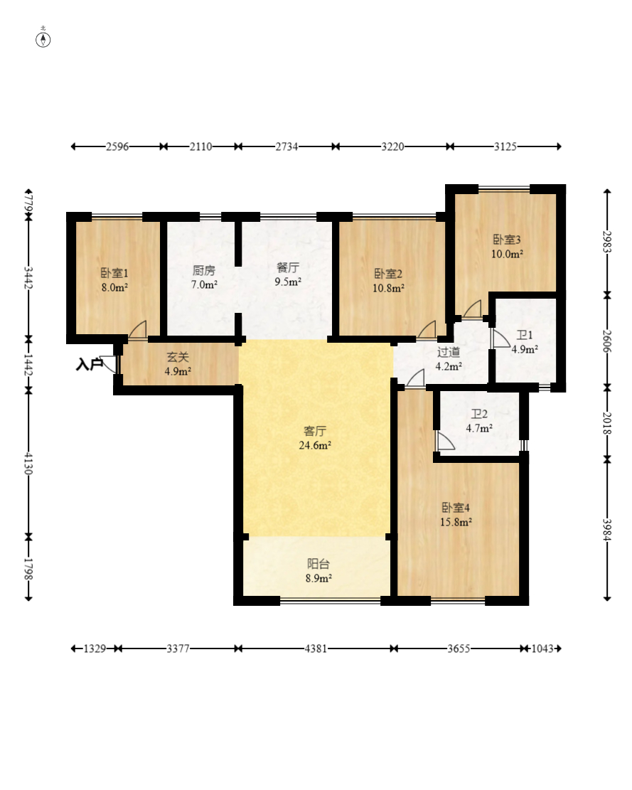 勤诚达境界城 4室2厅1卫 118.0万 勤诚达境界城 4室2厅1卫 118.0万户型图