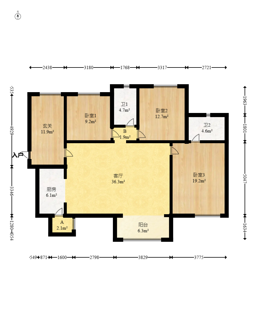 时代倾城五期 4室2厅2卫 105.0万 时代倾城五期 4室2厅2卫 105.0万户型图